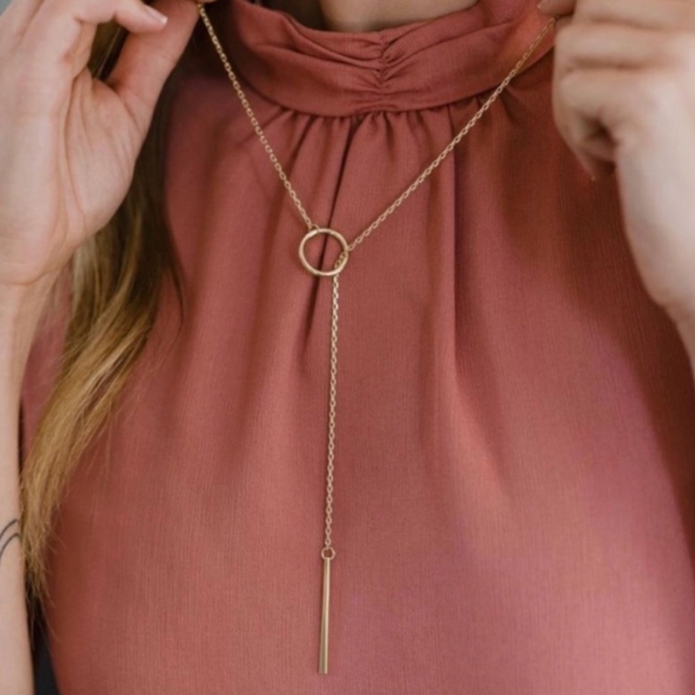 Nashelle Gold-tone Lariat Necklace